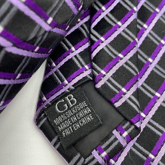 100% silk purple Geoffrey Beene necktie - Picture 4 of 6